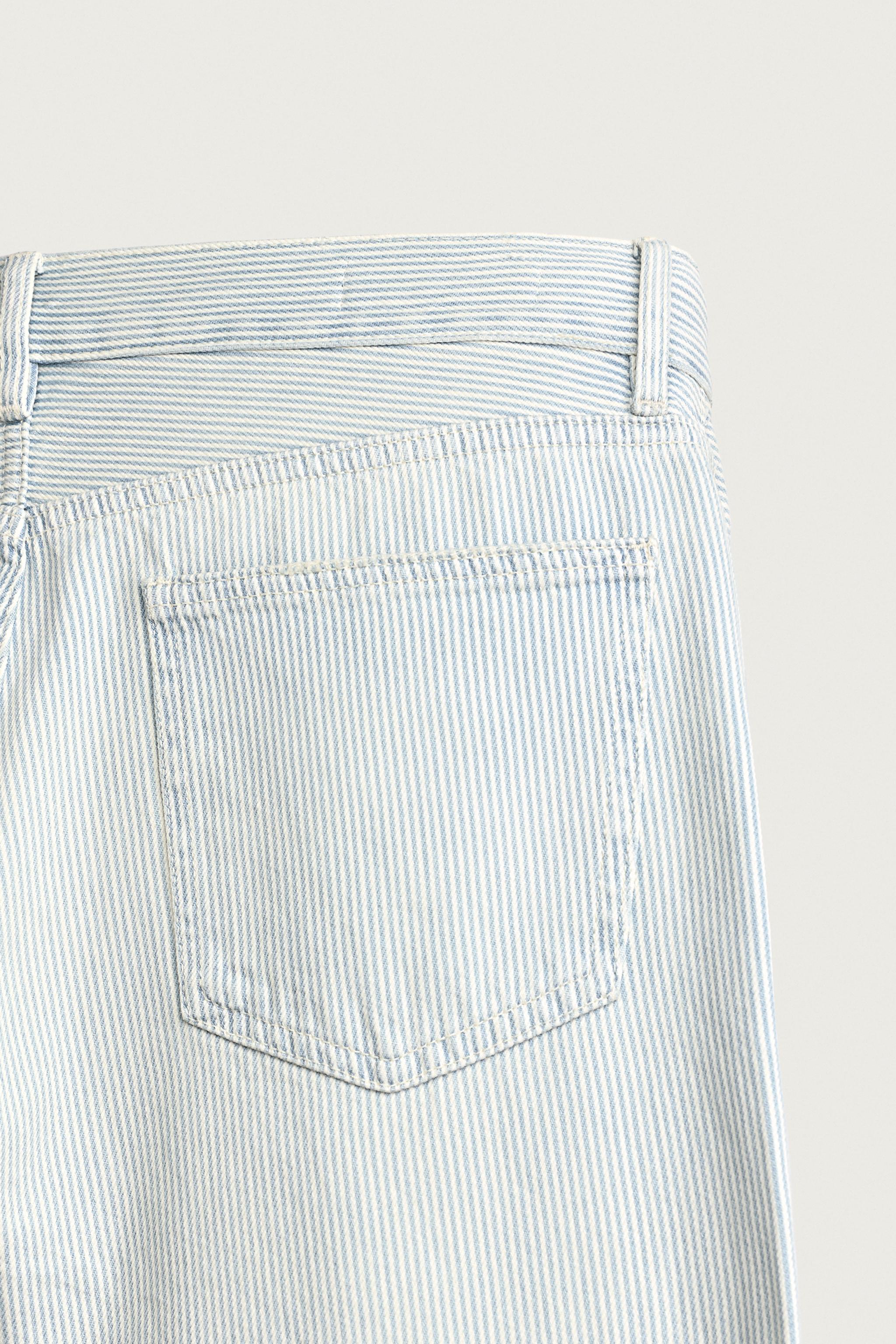WASHED STRIPED FLARE TROUSERS